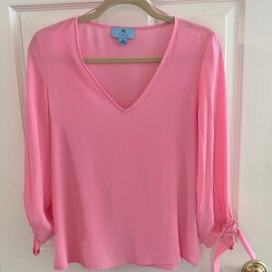 CeCe Pink V-Neck Women's Top